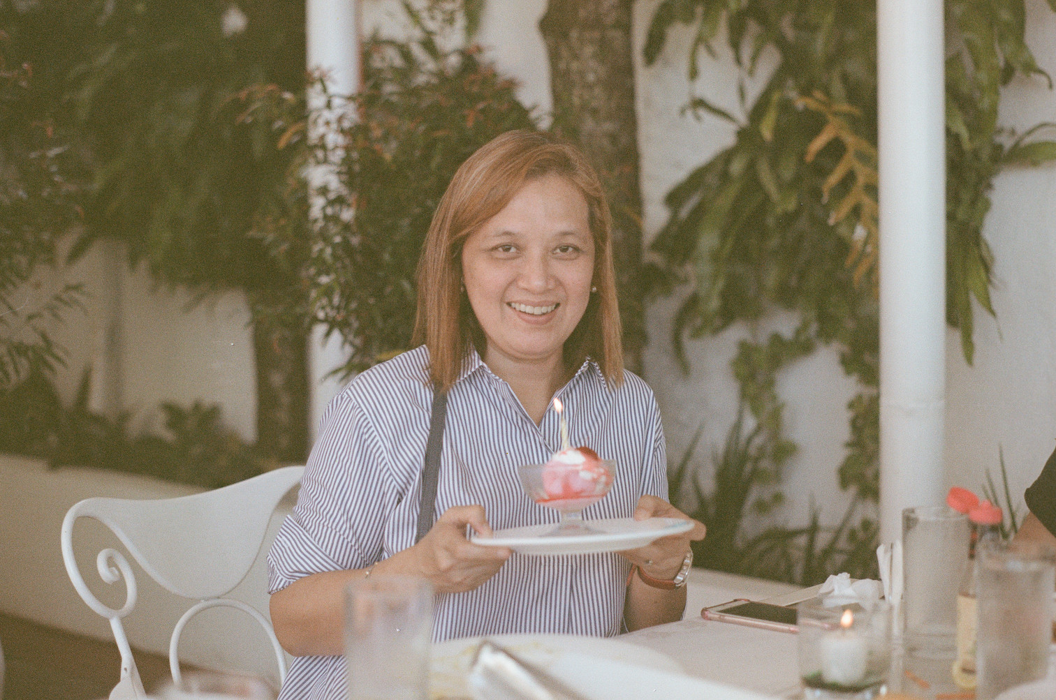 The mother, still. With a birthday ice cream from Charito by Bag of Beans, a restaurant in Tagaytay.